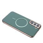 For Samsung Galaxy S21 5G Solid Color Plating MagSafe Full Coverage Phone Case(Green) - 3