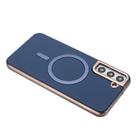 For Samsung Galaxy S21 5G Solid Color Plating MagSafe Full Coverage Phone Case(Dark Blue) - 3