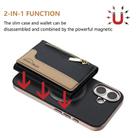 For iPhone 16 Zipper Horizontal Magnetic Card Bag RFID MagSafe Phone Case(Black) - 2