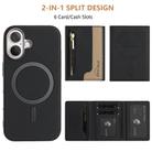 For iPhone 16 Zipper Horizontal Magnetic Card Bag RFID MagSafe Phone Case(Black) - 3