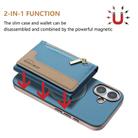 For iPhone 16 Zipper Horizontal Magnetic Card Bag RFID MagSafe Phone Case(Baby Blue) - 2