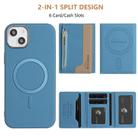 For iPhone 15 Plus Zipper Horizontal Magnetic Card Bag RFID MagSafe Phone Case(Baby Blue) - 3