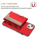 For iPhone 14 Plus Zipper Horizontal Magnetic Card Bag RFID MagSafe Phone Case(Red) - 2