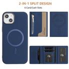 For iPhone 14 Plus Zipper Horizontal Magnetic Card Bag RFID MagSafe Phone Case(Dark Blue) - 3