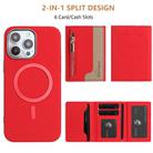 For iPhone 13 Pro Max Zipper Horizontal Magnetic Card Bag RFID MagSafe Phone Case(Red) - 3