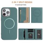 For iPhone 13 Pro Max Zipper Horizontal Magnetic Card Bag RFID MagSafe Phone Case(Green) - 3