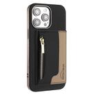 For iPhone 13 Pro Max Zipper Horizontal Magnetic Card Bag RFID MagSafe Phone Case(Black) - 1