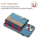 For iPhone 13 Pro Zipper Horizontal Magnetic Card Bag RFID MagSafe Phone Case(Baby Blue) - 2