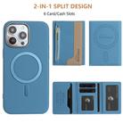 For iPhone 13 Pro Zipper Horizontal Magnetic Card Bag RFID MagSafe Phone Case(Baby Blue) - 3