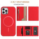 For iPhone 12 / 12 Pro Zipper Horizontal Magnetic Card Bag RFID MagSafe Phone Case(Red) - 3