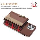 For iPhone 11 Zipper Horizontal Magnetic Card Bag RFID MagSafe Phone Case(Brown) - 2