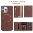 For iPhone 11 Pro Zipper Horizontal Magnetic Card Bag RFID MagSafe Phone Case(Brown) - 3