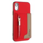 For iPhone XR Zipper Horizontal Magnetic Card Bag RFID MagSafe Phone Case(Red) - 1