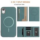 For iPhone XR Zipper Horizontal Magnetic Card Bag RFID MagSafe Phone Case(Green) - 3