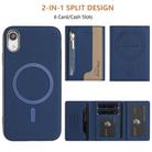 For iPhone XR Zipper Horizontal Magnetic Card Bag RFID MagSafe Phone Case(Dark Blue) - 3