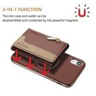 For iPhone XR Zipper Horizontal Magnetic Card Bag RFID MagSafe Phone Case(Brown) - 2