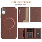 For iPhone XR Zipper Horizontal Magnetic Card Bag RFID MagSafe Phone Case(Brown) - 3