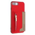 For iPhone 8 Plus / 7 Plus Zipper Horizontal Magnetic Card Bag RFID MagSafe Phone Case(Red) - 1