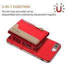 For iPhone 8 Plus / 7 Plus Zipper Horizontal Magnetic Card Bag RFID MagSafe Phone Case(Red) - 2