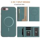 For iPhone 8 Plus / 7 Plus Zipper Horizontal Magnetic Card Bag RFID MagSafe Phone Case(Green) - 3