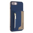 For iPhone 8 Plus / 7 Plus Zipper Horizontal Magnetic Card Bag RFID MagSafe Phone Case(Dark Blue) - 1