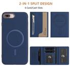 For iPhone 8 Plus / 7 Plus Zipper Horizontal Magnetic Card Bag RFID MagSafe Phone Case(Dark Blue) - 3