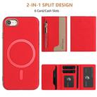 For iPhone 8 / 7 / 6 Zipper Horizontal Magnetic Card Bag RFID MagSafe Phone Case(Red) - 3