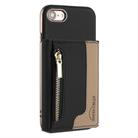 For iPhone 8 / 7 / 6 Zipper Horizontal Magnetic Card Bag RFID MagSafe Phone Case(Black) - 1