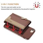 For iPhone 8 / 7 / 6 Zipper Horizontal Magnetic Card Bag RFID MagSafe Phone Case(Brown) - 2