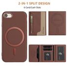 For iPhone 8 / 7 / 6 Zipper Horizontal Magnetic Card Bag RFID MagSafe Phone Case(Brown) - 3