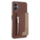 For Samsung Galaxy A06 Zipper Horizontal Magnetic Card Bag RFID MagSafe Phone Case(Brown) - 1