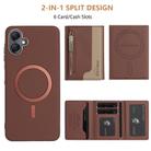 For Samsung Galaxy A06 Zipper Horizontal Magnetic Card Bag RFID MagSafe Phone Case(Brown) - 3