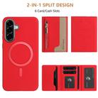 For Samsung Galaxy A26 Zipper Horizontal Magnetic Card Bag RFID MagSafe Phone Case(Red) - 3