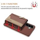 For Samsung Galaxy A26 Zipper Horizontal Magnetic Card Bag RFID MagSafe Phone Case(Brown) - 2
