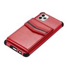 For iPhone 11 Pro Flip Card Bag Copper Buckle TPU + PU Leather Back Cover Shockproof Case with Card Slots & Photo Frame(Red) - 3