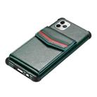 For iPhone 11 Pro Max Flip Card Bag Copper Buckle TPU + PU Leather Back Cover Shockproof Case with Card Slots & Photo Frame(Dark Green) - 2