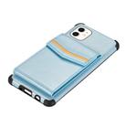 For iPhone 12 mini Flip Card Bag Copper Buckle TPU + PU Leather Back Cover Shockproof Case with Card Slots & Photo Frame(Blue) - 3