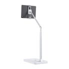 X10 Square Base Infinitely Adjustable Floor Stand Flexible Axis Phone PC Live Broadcast Bracket, Height: 41-155cm (White) - 1