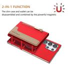 For Samsung Galaxy S24 Ultra 5G Zipper Horizontal Magnetic Card Bag RFID MagSafe Phone Case(Red) - 2