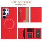 For Samsung Galaxy S24 Ultra 5G Zipper Horizontal Magnetic Card Bag RFID MagSafe Phone Case(Red) - 3