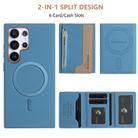 For Samsung Galaxy S23 Ultra 5G Zipper Horizontal Magnetic Card Bag RFID MagSafe Phone Case(Baby Blue) - 3