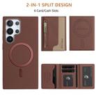 For Samsung Galaxy S23 Ultra 5G Zipper Horizontal Magnetic Card Bag RFID MagSafe Phone Case(Brown) - 3
