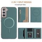 For Samsung Galaxy S23 5G Zipper Horizontal Magnetic Card Bag RFID MagSafe Phone Case(Green) - 3