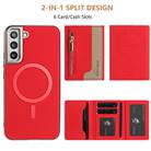 For Samsung Galaxy S21 5G Zipper Horizontal Magnetic Card Bag RFID MagSafe Phone Case(Red) - 3