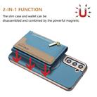 For Samsung Galaxy S21 5G Zipper Horizontal Magnetic Card Bag RFID MagSafe Phone Case(Baby Blue) - 2
