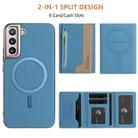 For Samsung Galaxy S21 5G Zipper Horizontal Magnetic Card Bag RFID MagSafe Phone Case(Baby Blue) - 3