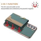 For Samsung Galaxy S21 5G Zipper Horizontal Magnetic Card Bag RFID MagSafe Phone Case(Green) - 2