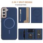 For Samsung Galaxy S21 5G Zipper Horizontal Magnetic Card Bag RFID MagSafe Phone Case(Dark Blue) - 3