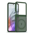 For Motorola Razr+ 2025 Skin Feel TPU Hybrid PC MagSafe Phone Case(Dark Green) - 1