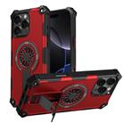 For iPhone 16 Pro Max Shockproof Kickstand Metallic Shaft MagSafe Phone Case(Red) - 1